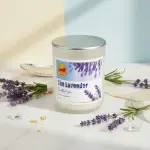 Calming Lavender Aroma Candle In Silver Jar