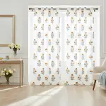 Classic Floral Hand Block Curtains – Marigold & Grey Leaf Boota Pattern