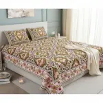 Geometric Ikat Mosaic Double Bedsheet Pure Cotton