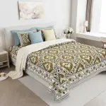 Geometric Ikat Mosaic Double Bedsheet Pure Cotton