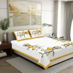 Tropical Trio King Size Pure Cotton Bedsheet