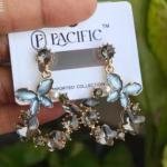 Trendy Multicolor Butterfly's Crystals Drops Earrings for Women