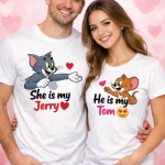Couple Matching T-Shirt | Tom & Jerry Love Print
