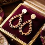 Premium Quality Gold Plated Teardrop Hoop Earrings with Sparkling Stones