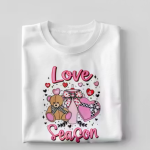 Teddy Printed White Cotton T-Shirt for Women