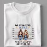 Best Friends Printed White Cotton T-Shirt for Women