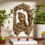 Aluminium Showpiece Wall Haging Key Holder With Krishna Statue
