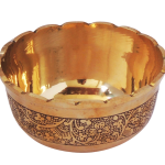 Brass Bowl Katori Flower Design