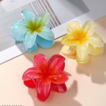 🌺 LetzShoppe 3-Pcs Flower Jumbo Hair Claw Set