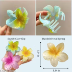 🌺 LetzShoppe 3-Pcs Flower Jumbo Hair Claw Set