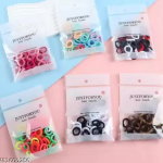 Soft Elastic Hair Bands Set (Pack of 6) – Multicolor & Plain Ponytail Holders for Women & Girls