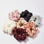 LETZSHOPPE Classic Satin Silk Scrunchies – Set of 12 Multicolor Hairbands for Women & Girls, Anti-Hair Fall Elastic Scrunchies