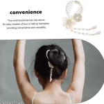 LETZSHOPPE Stylish Korean White Flower Juda Hair Claw – Elegant Hair Accessory for Women & Girls