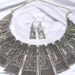 ✨ Oxidised Silver Afghani Choker Necklace Set for Women & Girls ✨