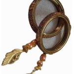 Golden Bangles For Women, Bridal Crystal Bangles, Golden Leaf Design Bangles