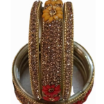 Lac Bangles Set, Floral Lac Bangles, Green Yellow Bangles, Stone Studded Lac Jewelry