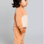 Toddler Cartoon Outfit Peach Babywear Set Velour Baby Clothes Expressive Face Babywear ✅