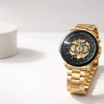 KHRIST Premium Fully Automatic Mechanical Analog Watch for Men | Exposed Working Gears Dial & Transparent Case Back | Precision Engineering, Luxury Craftsmanship & Timeless Elegance