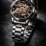 FORSINING Fully Automatic Mechanical Watch for Men | Open-Heart Working Gears Dial, Transparent Case Back | Battery Required Just Shake & Wear