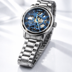 KHRIST Premium Fully Automatic Mechanical Analog Watch for Men | Exposed Working Gears Dial & Transparent Case Back | Precision Engineering, Luxury Craftsmanship & Timeless Elegance