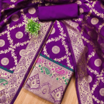 Pure Zari Silk Suit Dress Material for Woman