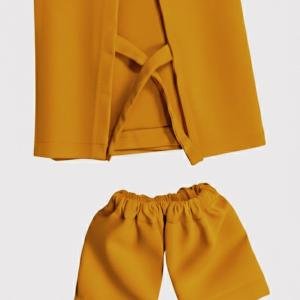 Laddu Gopal Night Dress Suitable for 3 No. Size | 100% Cotton | Handmade Krishna Dress | Mustard Color