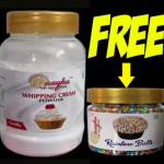 Maayka Premium | Vanilla Whipping Cream Powder 125 Gram & Free Red Balls Sprinkles - 50 Gram