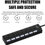 Usb Splitter Multi Port Usb 2 0 Hub 7 Port with Independent on Off Switch and Led Indicators