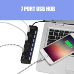 Usb Splitter Multi Port Usb 2 0 Hub 7 Port with Independent on Off Switch and Led Indicators