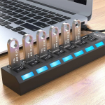 Usb Splitter Multi Port Usb 2 0 Hub 7 Port with Independent on Off Switch and Led Indicators