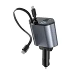 4 in 1 Car Charger with Dual Built in Cables