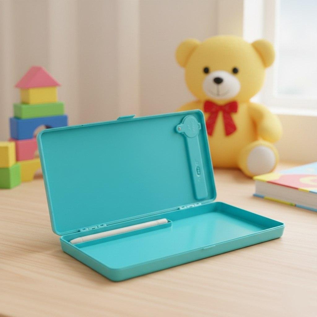2 in 1 Led Pencil Box with Lcd Writing Screen Erase Button Magical ...