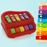 2 in 1 Baby Piano Xylophone Toy for Toddlers 5 Multicolored Key Keyboard Xylophone Piano