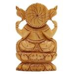 Wooden Ganesh Idol for Home Décor – 15 cm Hand-Carved Ganesha Statue – Blessing Vastu Idol for Pooja Room, Office & Car Dashboard