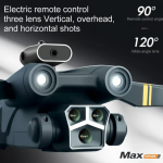 Y3 Max Drone with Dual HD Camera, Dual Battery, Optical Flow Positioning, Obstacle Avoidance, Foldable RC Quadcopter for Kids & Beginners