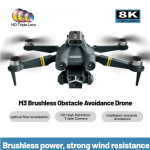 M3 Max Drone with Dual HD Camera, Dual Battery, Optical Flow Positioning, Obstacle Avoidance, Foldable RC Quadcopter for Kids, Beginners & Hobbyists
