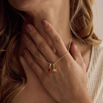 Custom Initial Bubble Necklace with Birthstone Charm