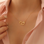 Personalized Police Handcuff Necklace with Initials, Double Necklace with Engraved Initials, Romantic Gift Idea, Valentine's Day Gift