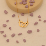 Personalized Police Handcuff Necklace with Initials, Double Necklace with Engraved Initials, Romantic Gift Idea, Valentine's Day Gift