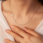 Personalized Vertical Charms and Birthstone Necklace