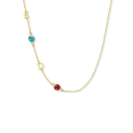 Personalized Vertical Charms and Birthstone Necklace