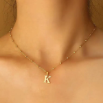 Personalized Letter Pendant Choker in Stainless Steel