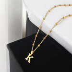 Personalized Letter Pendant Choker in Stainless Steel