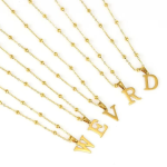 Personalized Letter Pendant Choker in Stainless Steel