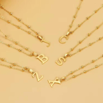 Personalized Letter Pendant Choker in Stainless Steel