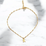 Personalized Letter Pendant Choker in Stainless Steel