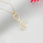 Personalized Stethoscope Necklace with Name, Nurse and Doctor Jewelry Gifts, Custom Stethoscope Pendant, Everyday Wear Medical Student Gifts