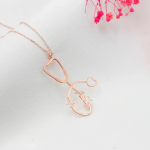 Personalized Stethoscope Necklace with Name, Nurse and Doctor Jewelry Gifts, Custom Stethoscope Pendant, Everyday Wear Medical Student Gifts