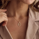 Custom Engraved Oval Initial Necklace