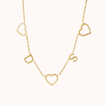 Personalized Heart Charm Pendant Necklace in 18K Gold Vermei
